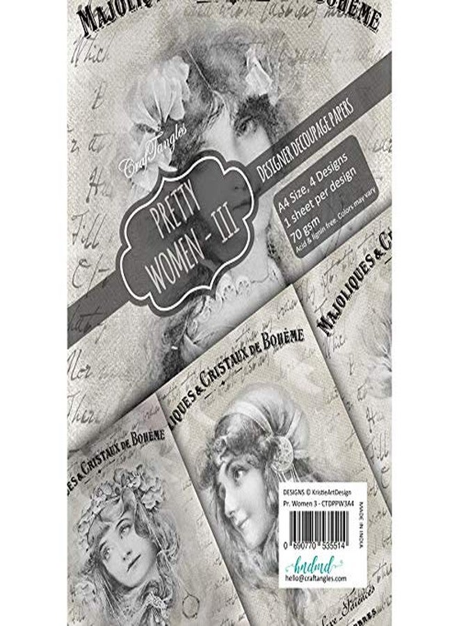 CrafTangles ورق ديكوباج كرافت تانجلز A4 - نساء جميلات 3 - Image 3
